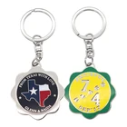 Custom Made LOGO 3D Enamel Engraved Keychain Wholesale Gold Metal Blank Fashion Souvenir Key Chain