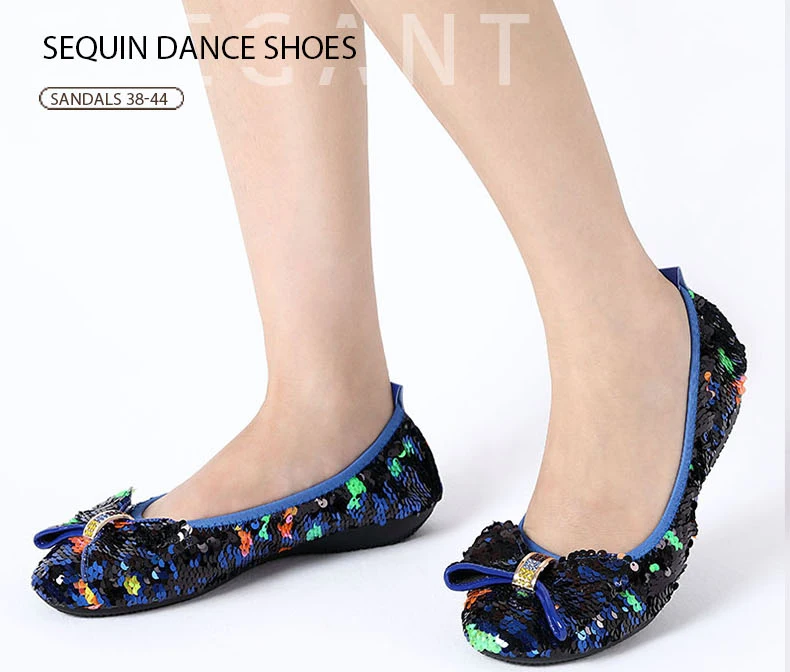sequin flats shoes