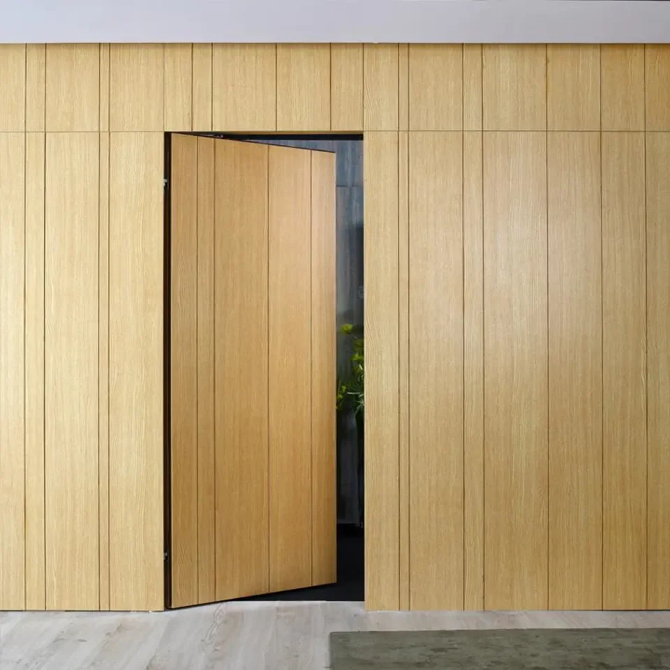 Modern Interior Flush Wood Door Design With Hidden Hinge Frameless