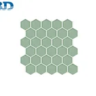 Parquet Glass Mosaic Decorative Wall Tile Decorated Bathroom Wall Green Tile Hexagon Glass Mosaic
