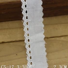 Narrow eyelet lace 0.9" wide white cotton lace trim