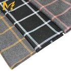 Stretch fabric polyester spandex jacquard 84%poly 13%rayon 3%span plaid school uniform fabric
