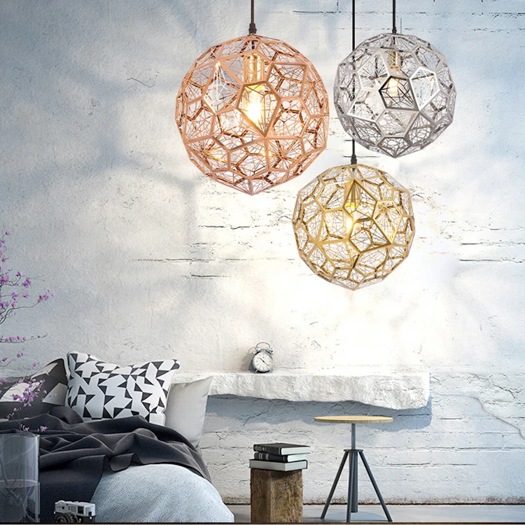 Modern Etch Web Stainless Steel Lampshade pendant light led Kitchen Home Decor Industrial Linghting pendant lamp