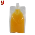 Custom 750ml transparent juice drink pouches with spout packaging bag
