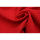 Stock Red Stretch Poly Spandex Solid Textured Knitted Bullet Fabric For Baby Bows
