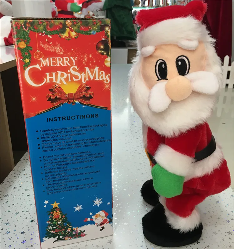singing electric doll santa claus figurine christmas toys for