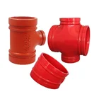 Grooved Pipe Fittings 90 degree Elbow Tee Ductile cast iron flange adapter for Fire fighting fitting