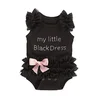 P0194 customize New product lace romper black bow baby rompers wholesale
