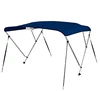 Artificial hand bending aluminum 3 Bow Bimini Top Boat Cover with Rear Support Pole and Straps, Storage Boot