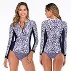 Fast Dispatch zipper long sleeve Rash Guard Manufacturer Women Swimsuit private label rash guard shirt