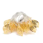 Decoration Led Christmas Decoration Led Gold Color Metal Tree Leaf Holiday Fairy String Lights