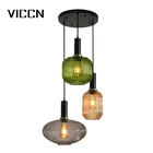 Chinese glass european style restaurant living room kitchen bedroom iron glass pendant lamp