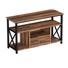 VASAGLE living room antique rustic industrial TV furniture cabinet showcase vintage mdf wood floor tv stand table