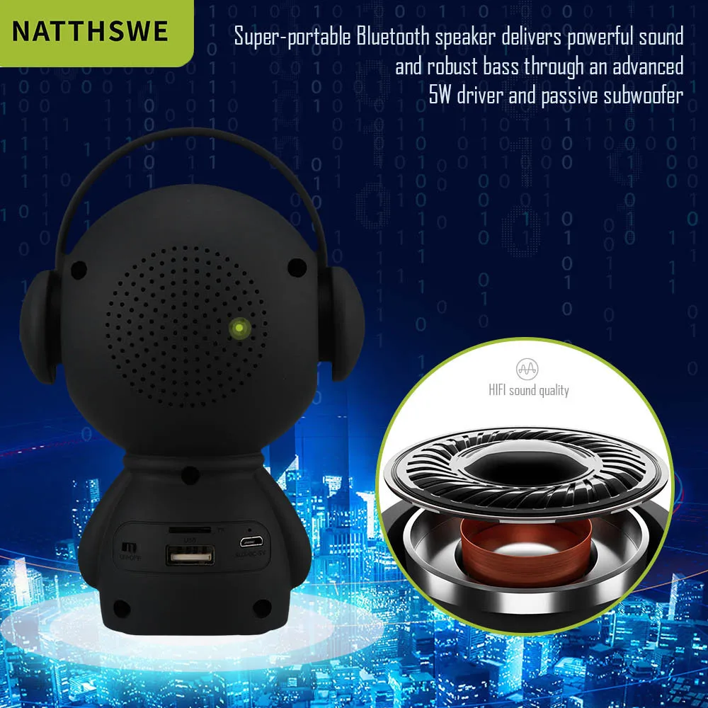 Portable Wireless Bluetooth Speaker Led Wireless Speaker Player USB Radio Fm Mp3 - ANKUX.COM