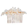 Handmade Fashion Bride Gold Hair Comb Pearls Wedding Bridal Hair Combs Accessories