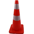 Quality Choice 345mm Square Base Pvc Traffic Cone Bar Led Warning Light