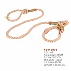 Eco-Life Pet Natural Kraft Paper Series Durable Soft Weave Dog Collar and Leash Set