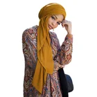 Latest Fashion Comfortable Breathable Women Scarf 4 Ways Stretch Culture Hijab High Quality Ribbed Jersey Hijab