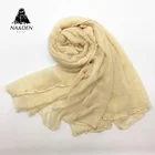 J0643 NEW L shape beads hijab scarf plain pearls scarves shawl women Muslim hijab bandana pashmina echarpe