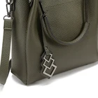 Leather Handbags Handbag Bags Fashion PU Leather Deep Green Square Handbags Modern Women Lady Shoulder Bags