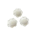 Hot Sale Custom 26mm Silver Flower Shaped Enamel Pearl Alloy Metal Button
