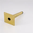 Vintage Mid Century Modern Metal Gold Brass Tapered Furniture Cabinet Table Sofa Leg Feet