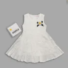 Flower Girl Dress 2021 Summer Sleeveless Tank Cotton Princess Flower Pattern Dotted Waistband Girl Dress 4 - 12Y