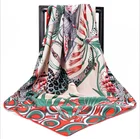 Womens Scarf Elephant Animal Print Silk Feel Scarf Lady Plain Kerchief