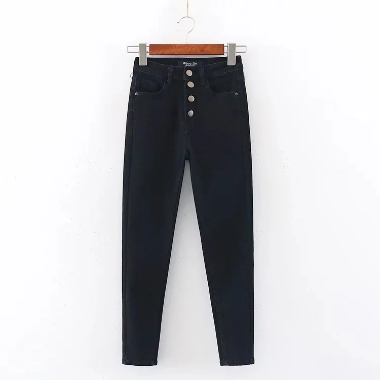 OEM Custom Factory Stretched Skinny Trousers Denim Fabric High Waist Women Jeans