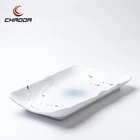 Multifunctional 12 inch porcelain dinnerware plate hotel ware plates green matte glazed circle flat plate