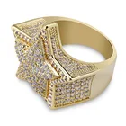 Crystal Fancy Jewelry hip hop Jewelry iced out brass bling ring Cubic Zirconia Iced Out Ring
