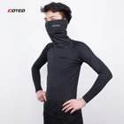 High quality lycra compression shirts Black pure color gym tshirts men Turtleneck shirt long sleeves Men's T-Shirts