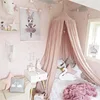 White Grey Beige Boys Girls Kids Princess Canopy Bed Valance Kids Room Decoration Baby Bed Round Mosquito Net Tent Curtains
