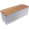 Wooden Style Cable Management Box Organizer ABS Material Wooden effect Socket Safety storage box