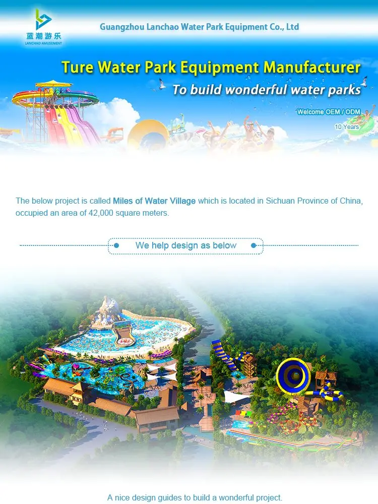 Outdoor Use Fiberglass Water Slide with Combination Available and Color Customized for Amusement Parks