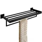 304 Stainless Steel Oil Rubbed Bronze Black Bath Towel Shelf, Bathroom Accessories Organizer Towel Rack with Single Bar