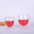 Glass Glass Glass Quantity Handmade Technology Double Wall Insulated Borosilicate Transparent Coffee Round Glass Cup