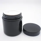 Glass Candle Jar Glass Jar Custom Printing Screw Round Black Empty Thick Glass Candle Jar With Lids 100ml