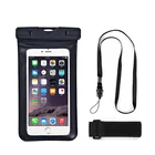 Flat clip sealed waterproof soft pvc cell phone case mobile bag with armband