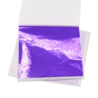8x8.5cm 100 Sheets/Pack Sculpture Nail Art Decor Imitation Gold Leaf Taiwan Purple Foil Leaf Sheets