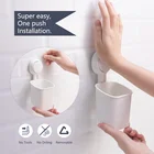 Suction Cup Toothbrush Holder Drill-Free Wall Mounted Electric Toothbrush Toothpaste and Razors Holder