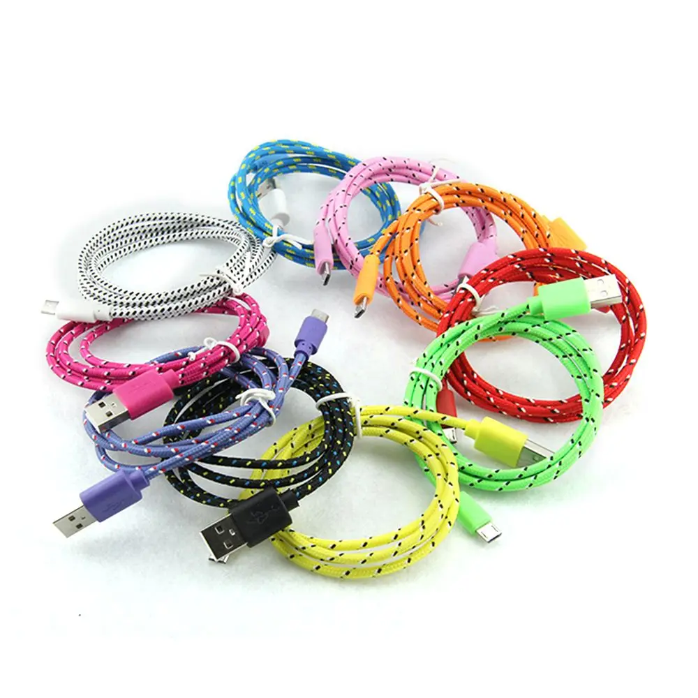 1m Nylon Fabric Braided Data Sync Micro USB Cable for Android High Speed Phone Charging Cord for Samsung Xiaomi LG Microusb - ANKUX.COM