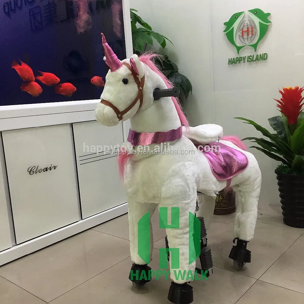 pink unicorn ride on toy