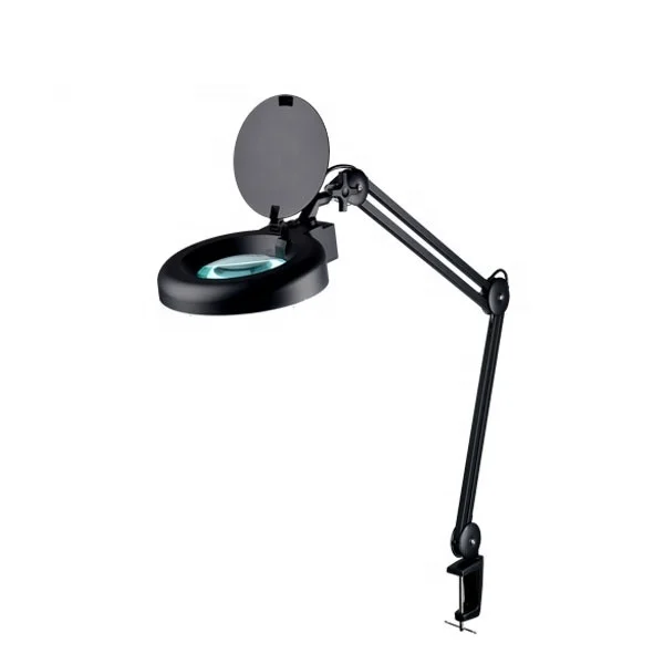 5x Magnifier Desk Lamp Hands Free Loupe Flexible Magnifying Glass Esd Equipment