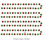 4pcs 13feet christmas supplies Glitter Green and Red Circle Dots Garland Kit for Xmas Party Hanging paper Decoration