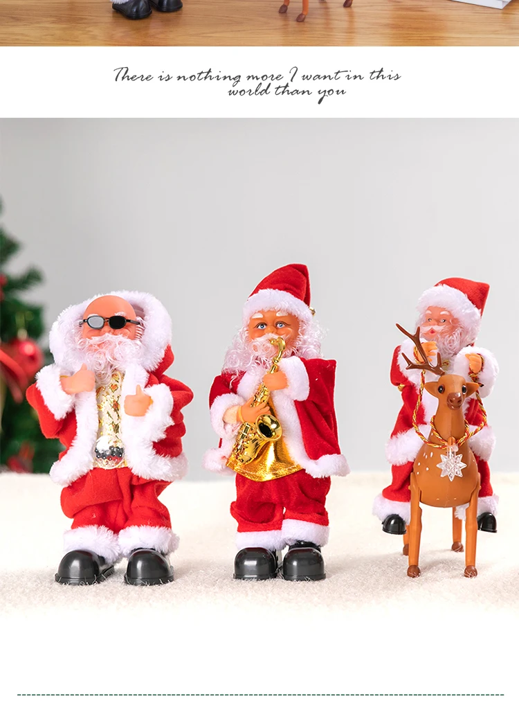 party toys decorate gifts electric music toy santa claus dolls