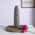 Modern cylinder home decor ornaments wedding decoration hotel resin custom retro flower vases