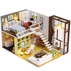 Doll house model toys role play elegant house furnishing articles Contracted city room children toys not include glue