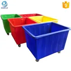 Wholesale square rolling metal laundry cart with wheels for housekeeping