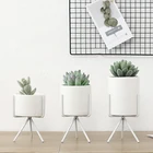 かわいいバルク多肉植物金属製のテーブルスタンド屋内安い人工スモールサボテン植物 & プランターミニセラミック植木鉢